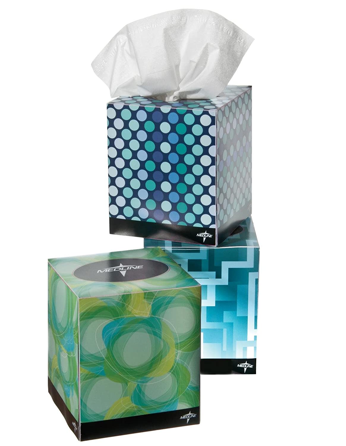 Image PAPIER MOUCHOIR MEDLINE 2 ÉPAISSEURS BOÎTE CUBE 8 X 8.3''